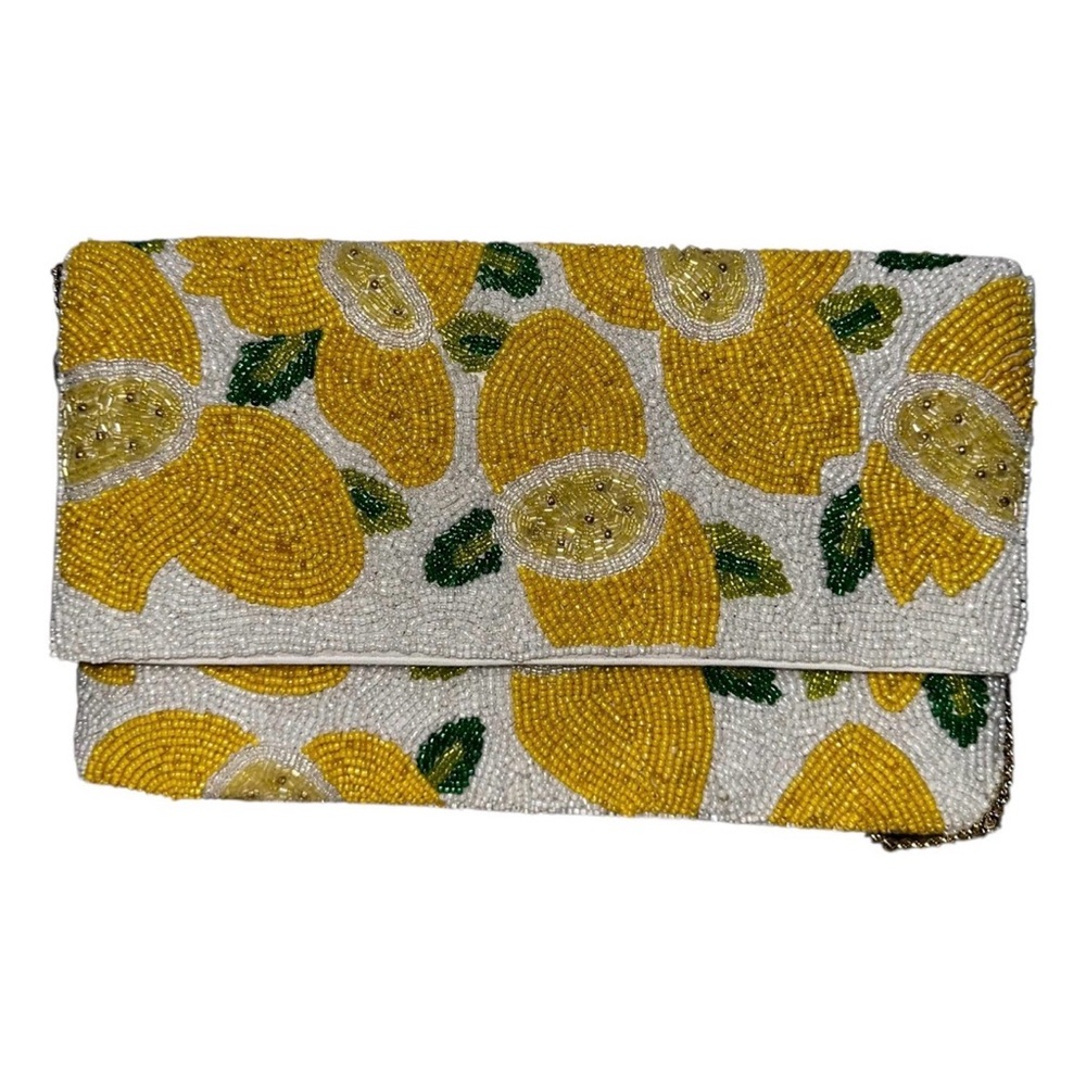 NWT‎ ANIK KRAFT Beaded Lemon Purse